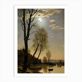 Moonlight Over The River 1 Art Print