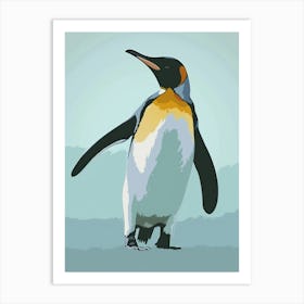 King Penguin Phillip Island Minimalist Illustration 4 Art Print