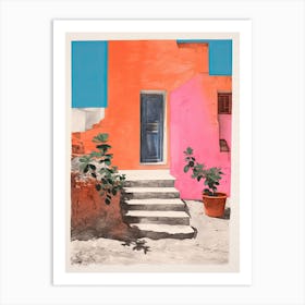 A House In Capri, Abstract Risograph Style 4 Art Print