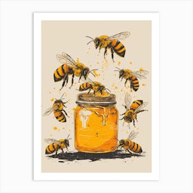 Carpenter Bee Storybook Illustration 10 Art Print