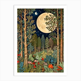 William Morris Moonlight In The Forest 27 Art Print