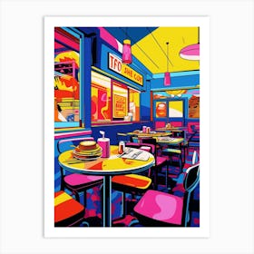 Retro Diner Colour Pop 1 Art Print