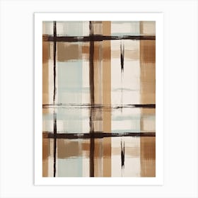 Brown Tones Plaid Pattern 8 Art Print
