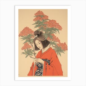 Hagi Bush Clover 1 Vintage Japanese Botanical And Geisha Art Print