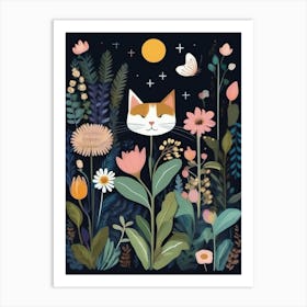 Cat In The Garden 9 Art Print