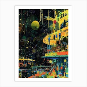 Space City Style Abstract Art Print