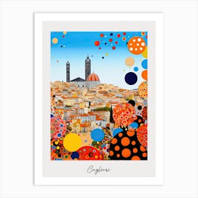 Poster Of Cagliari, Italy, Illustration In The Style Of Pop Art 3 Art Print