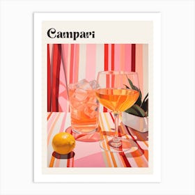 Campari Retro Cocktail Poster Art Print