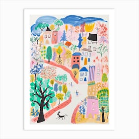 Seoul, Dreamy Storybook Illustration 2 Art Print