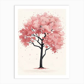 Cherry Tree Pixel Illustration 2 Art Print