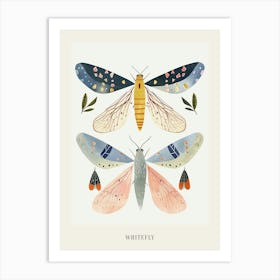 Colourful Insect Illustration Whitefly 12 Poster Art Print