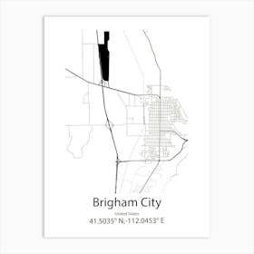 Brigham City,United States Minimalist Map 1 Art Print