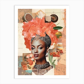 Afro Collage Portrait 13 Art Print