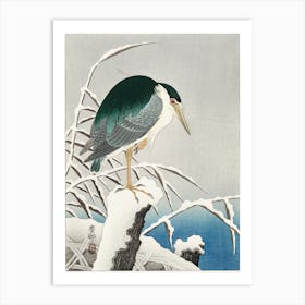 Heron In Snow (1920 1930), Ohara Koson Art Print