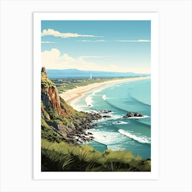 Cape Byron, Australia, Flat Illustration 3 Art Print