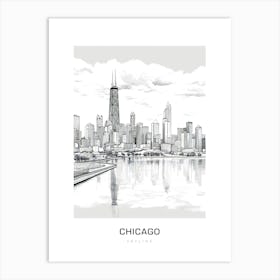 Chicago Skyline 12 B&W Poster Art Print
