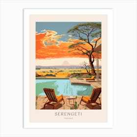 Serengeti, Tanzania Midcentury Modern Pool Poster Art Print