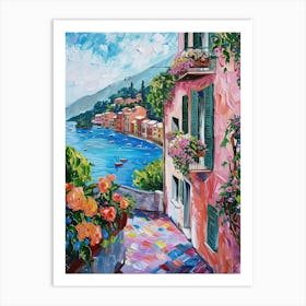Balcony View Painting In Portofino 3 Art Print