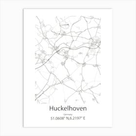 Huckelhoven,Germany Minimalist Map Art Print