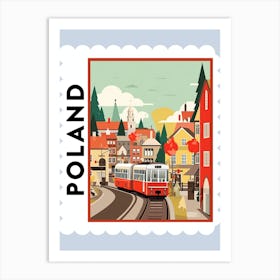 Poland Travel Stamp Poster Art Print
