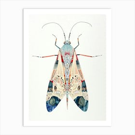 Colourful Insect Illustration Lacewing 17 Art Print