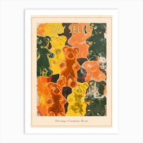 Orange Gummy Bear Jelly Retro Collage 1 Poster Art Print