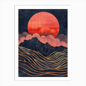 Sunset In The Mountains 27 Art Print