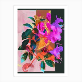 Bougainvillea 4 Neon Flower Collage Art Print