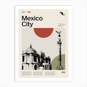 Mid Century Mexico City Travel Art Print