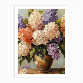 Bouquet Featuring Lilac Flowers In A Vase Art Print