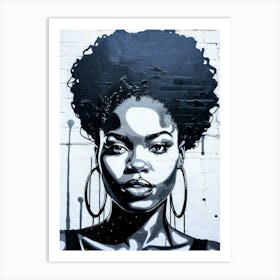 Graffiti Mural Of Beautiful Black Woman 266 Art Print