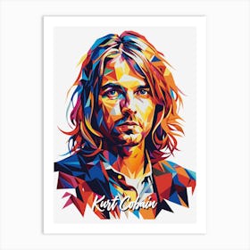 Kurt Cobain Nirvana 03 Portrait Music Icon Style WPAP Pop Art Art Print