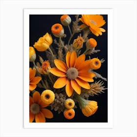 Dried Orange Flowers Art Print