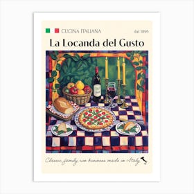 La Locanda Del Gusto Trattoria Italian Poster Food Kitchen Art Print