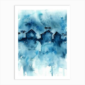 Watercolor Of Houses Art Print