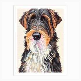 Briard 3 Watercolour Dog Art Print