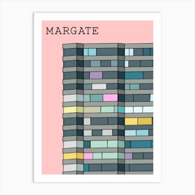 Margate Flats Block Geometric Pink Art Print