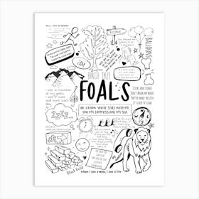 Foals Doodle Lyrics Art Print