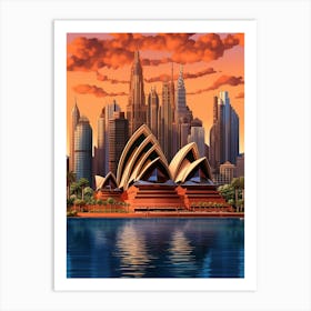 Sydney Opera House Pxiel Art 4 Art Print