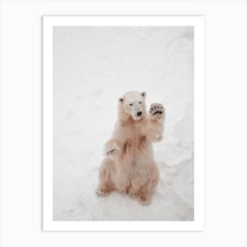 Polar Bear Waving Art Print