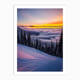 Revelstoke, Canada 1 Sunrise Skiing Poster Art Print