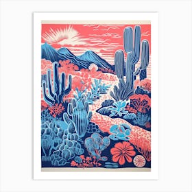 Desert Botanical Gardens Abstract Riso Style 4 Art Print