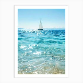 Sailboat On The Beach 1 Art Print