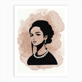 Portrait Of A Woman With Pearls Art Print