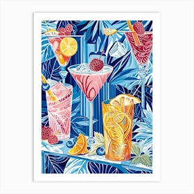 Art Deco Cocktail Selection Art Print