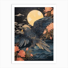 Parrot 2 Gold Detail Painting Art Print