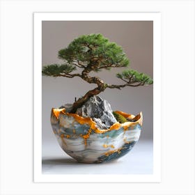 Bonsai Tree In A Bowl Art Print