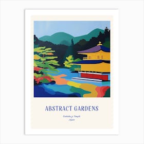 Colourful Gardens Ginkaku Ji  Temple Japan 4 Blue Poster Art Print
