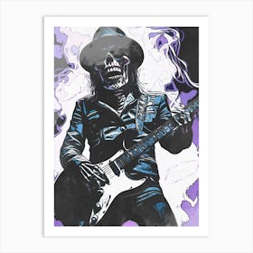 Skull Rock N Roll Art Print