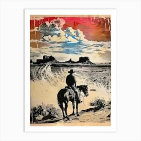 Big Sky Country Cowboy Collage 10 Art Print